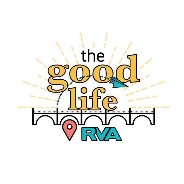 The Good Life RVA logo with a sun over a bridge and a location marker