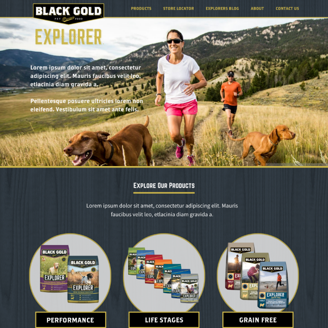 Black Gold Pet product page design